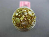 EXTRA LARGE 3.88CT WHITE & FANCY YELLOW DIAMOND 18KT TWO TONE GOLD CLUSTER RING