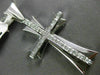 ESTATE LARGE .46CT DIAMOND 14KT WHITE GOLD 3D HANDCRAFTED CROSS PENDANT #19403