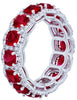 7.0CT DIAMOND & AAA RUBY 18K WHITE GOLD 3D CUSHION CUT & ROUND CLASSIC HALO RING