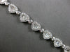 LARGE 3.79CT DIAMOND 18K WHITE GOLD ROUND & BAGUETTE MULTI HEART TENNIS BRACELET