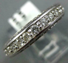 WIDE 2.7CT DIAMOND 14K WHITE GOLD ROUND 3D ETERNITY WEDDING ANNIVERSARY RING 990