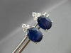 ESTATE 3.92CT DIAMOND & AAA OVAL SAPPHIRE 14KT WHITE GOLD STUD EARRINGS #2895