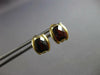 ESTATE 2.0CT AAA GARNET 14KT YELLOW GOLD 3D CUSHION STUD HANGING EARRINGS #27454