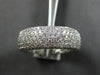 LARGE & WIDE 2.59CT DIAMOND 18KT WHITE GOLD 3D ROUND MULTI ROW ANNIVERSARY RING