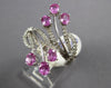 LARGE 2.08CT DIAMOND & AAA PINK SAPPHIRE 18K WHITE GOLD 3D CRISS CROSS LOVE RING