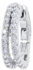 ESTATE 1.3CT DIAMOND 14KT WHITE GOLD CLASSIC 2 ROW HUGGIE HOOP HANGING EARRINGS