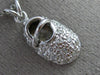 ESTATE .32CT DIAMOND 14KT WHITE GOLD HANDCRAFTED BABY GIRL SHOE PENDANT #21946