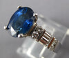 ESTATE 3.54CT DIAMOND & AAA SAPPHIRE 14KT WHITE GOLD OVAL ENGAGEMENT RING #27327