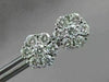 ESTATE LARGE 2.17CT DIAMOND 14KT WHITE GOLD FLOWER CLUSTER EARRINGS CUTE! #2860