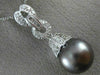 ESTATE .40CT DIAMOND & AAA TAHITIAN PEARL 18K WHITE GOLD FILIGREE PENDANT #21600