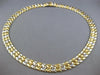 ESTATE WIDE 14KT WHITE & YELLOW GOLD 3D MATTE & SHINY FLAT LOVE NECKLACE #27393