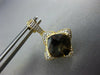 4.27CT DIAMOND & AAA SMOKY TOPAZ 14K YELLOW GOLD CUSHION FLOWER HANGING EARRINGS