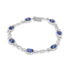 LARGE 6.75CT DIAMOND & AAA SAPPHIRE 18K WHITE GOLD OVAL INFINITY TENNIS BRACELET