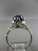 ANTIQUE 2.20CT DIAMOND & AAA CABOCHON SAPPHIRE PLATINUM 3D FILIGREE RING #25804