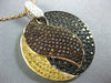 ESTATE LARGE 2.46CT MULTI COLOR DIAMOND 18K TRI COLOR GOLD CIRCULAR LEAF PENDANT