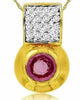 ESTATE .78CT DIAMOND & AAA PINK SAPPHIRE 14KT YELLOW GOLD ETOILE BEZEL PENDANT