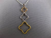 ESTATE LARGE .71CT DIAMOND 18K TRI COLOR GOLD 4 LEAF CLOVER JOURNEY LOVE PENDANT