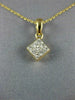 ESTATE .25CT DIAMOND 14KT YELLOW GOLD 3D PRINCESS INVISIBLE SQUARE PENDANT #1758