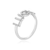 ESTATE .19CT DIAMOND 14KT WHITE GOLD 3D CLASSIC GOOD LUCK FUN RING
