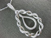 ESTATE EXTRA LARGE 1.54CT DIAMOND 18KT WHITE GOLD FLOWER TEAR DROP LOVE PENDANT