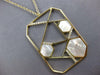 ESTATE .33CT DIAMOND & AAA MOTHER OF PEARL 14KT YELLOW GOLD HEXAGON FUN NECKLACE