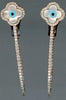 LARGE .75CT DIAMOND & AAA MOTHER OF PEARL 14KT ROSE GOLD FLOWER HANGING EARRINGS