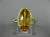 ESTATE WIDE 2.78CT DIAMOND & AAA CITRINE 14KT YELLOW GOLD FILIGREE OVAL FUN RING