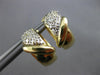 ESTATE .30CT DIAMOND 14KT TWO TONE GOLD 3D CLASSIC PAVE CLUSTER EARRINGS #21221