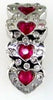 .44CT DIAMOND & AAA RUBY 14KT WHITE GOLD 3D MULTI HEART JOURNEY PENDANT
