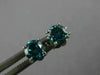ESTATE .52CT BLUE DIAMOND 14KT WHITE GOLD 3D CLASSIC ROUND STUD EARRINGS