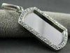 ESTATE .54CT DIAMOND 14KT WHITE GOLD ENGRAVABLE DOG TAG NAME PLATE PENDANT 17143