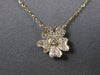 ESTATE SMALL .18CT DIAMOND 14KT YELLOW GOLD 3D FLOWER FUN NECKLACE
