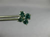 ESTATE LARGE 1.82CT BLUE DIAMOND 18KT WHITE GOLD 3D FLOWER SQUARE STUD EARRINGS
