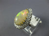 ANTIQUE LARGE 2.75CT DIAMOND & AAA OPAL 14KT WHITE GOLD 3D PEAR SHAPE RING #1049