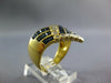 LARGE 3.8CT DIAMOND & AAA SAPPHIRE 18K YELLOW GOLD PRINCESS & ROUND V SHAPE RING