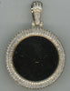 EXTRA LARGE 3.73CT DIAMOND 14KT YELLOW GOLD MULTI ROW CIRCULAR FLOATING PENDANT