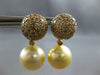 LARGE 2.21CT MOCHA DIAMOND & AAA GOLDEN SOUTH SEA PEARL 18KT ROSE GOLD EARRINGS