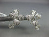 .80CT DIAMOND 14K WHITE GOLD 3D MULTI HEART LEAF BRANCH CLIP ON HANGING EARRINGS