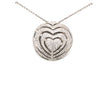 LARGE 4.98CT DIAMOND 18KT WHITE GOLD 3D MULTI HEART CIRCULAR FLOATING PENDANT