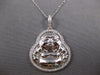 ESTATE .26CT DIAMOND 14KT WHITE GOLD 3D HAPPY SUMO WRESTLER FUN FLOATING PENDANT