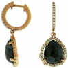 ESTATE 6.71CT WHITE & CHOCOLATE FANCY DIAMOND 18KT ROSE GOLD TEAR DROP EARRINGS