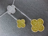 LARGE 2.55CT WHITE & FANCY YELLOW DIAMOND 18K 2 TONE GOLD 4 LEAF CLOVER NECKLACE