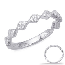 .32CT DIAMOND 14KT WHITE GOLD GEOMETRICAL PAVE 3/4TH ETERNITY ANNIVERSARY RING