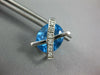 LARGE 11.31CT DIAMOND & AAA BLUE TOPAZ 14KT WHITE GOLD OVAL X LOVE STUD EARRINGS