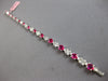 6.71CT DIAMOND & AAA RUBY 14KT WHITE GOLD OVAL ROUND & BAGUETTE TENNIS BRACELET