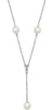 ESTATE .24CT DIAMOND & AAA SOUTH SEA PEARL 18KT WHITE GOLD LARIAT LOVE NECKLACE