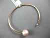 .06CT DIAMOND & AAA PINK SOUTH SEA PEARL 14KT ROSE GOLD FLEXIBLE BANGLE BRACELET