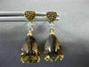 LARGE 5.41CT DIAMOND YELLOW SAPPHIRE & AAA SMOKY TOPAZ 14KT YELLOW GOLD EARRINGS