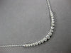 LARGE & LONG 1.15CT DIAMOND 14KT WHITE GOLD 3D GRADUATING V SHAPE BAR NECKLACE