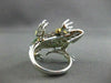 ESTATE 3.03CT FANCY MULTI COLOR DIAMONDS & AAA EMERALD 14KT WHITE GOLD FROG RING